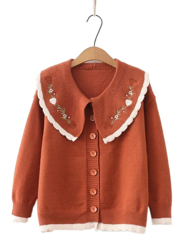 nvxiot  -  Oversized Cardigan Women Knit  Autumn Winter Long Sleeves Sweet Sweaters Jacquard Pockets Casual Chic Kawaii Tops