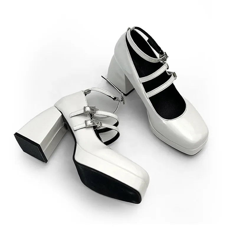 nvxiot  - New Mary Jane for Women Platform Pumps Thick High Heels Shoes Woman Lolita Shoes Female Spring Fashion Buckle Party Shoes