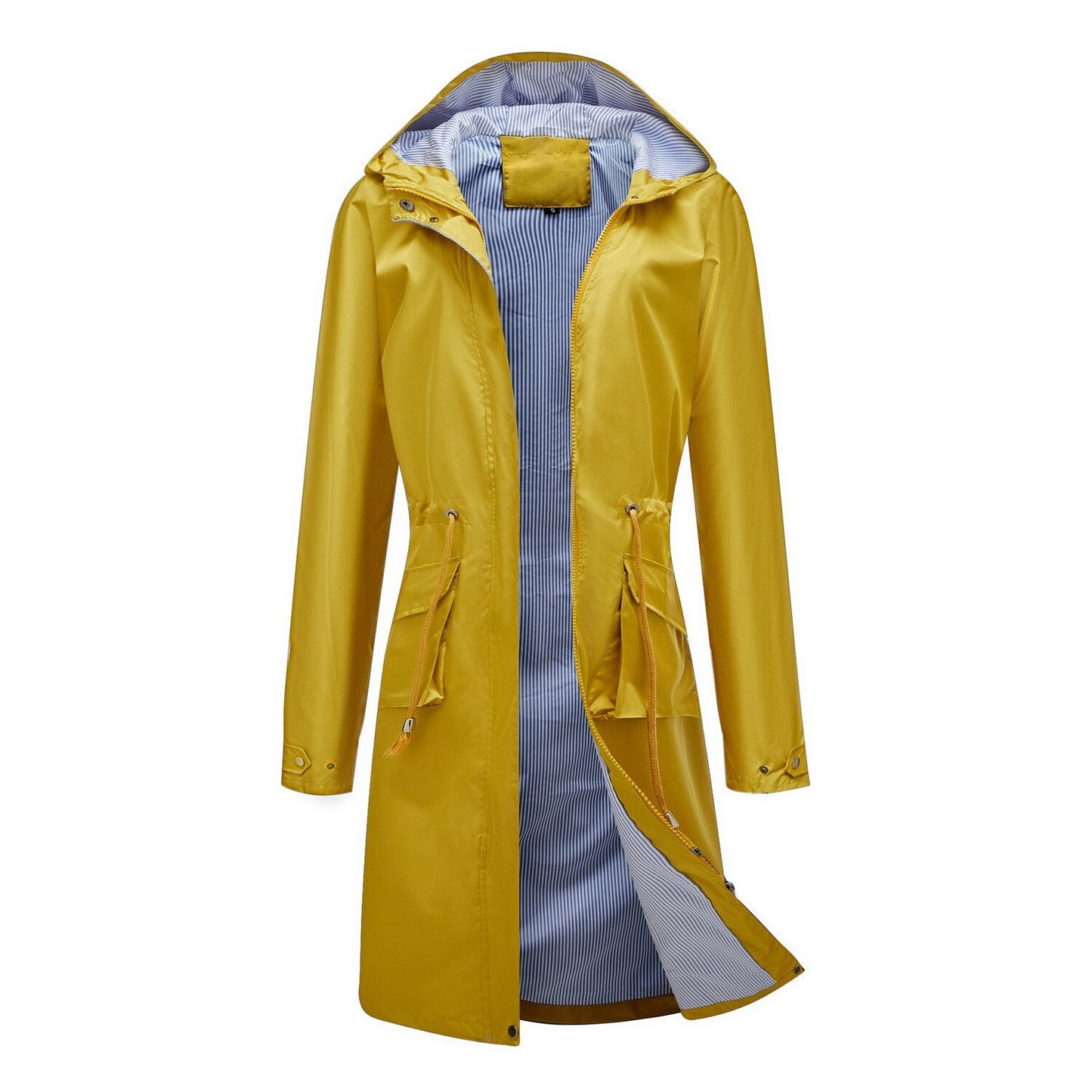 nvxiot New Spring and Autumn Waterproof Long Trench Coats Fashion Loose Thin Coat Women Zipper Long-sleeved Hooded Jacket Cappotti