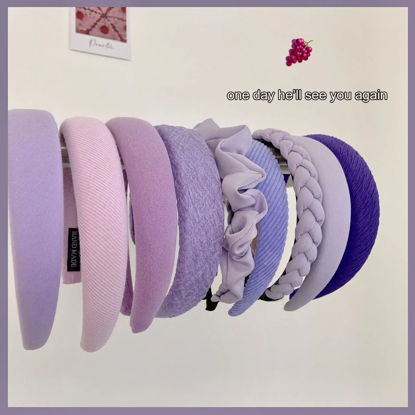 nvxiot New Purple Wide Headbands Solid Color Folds Pattern Hair Hoop Headbands Designer Hair Hoop Hair Accessories for Women