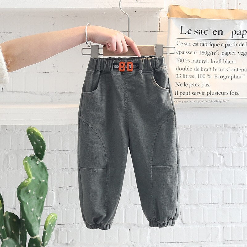 nvxiot Spring Autumn Children Boys Cargo Pants Cotton Elastic Band Little Boys Trousers 1-5 Years Kids Baby Boys Clothes