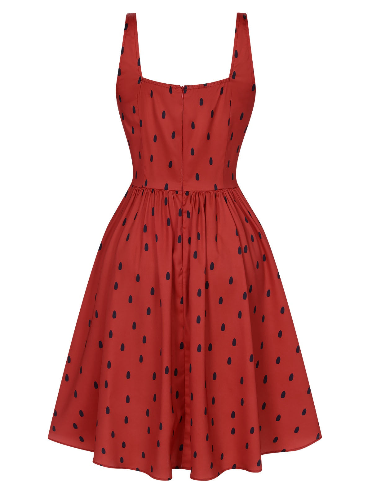 nvxiot [Pre-Sale] Red 1950s Strawberry Seed Straps Dress