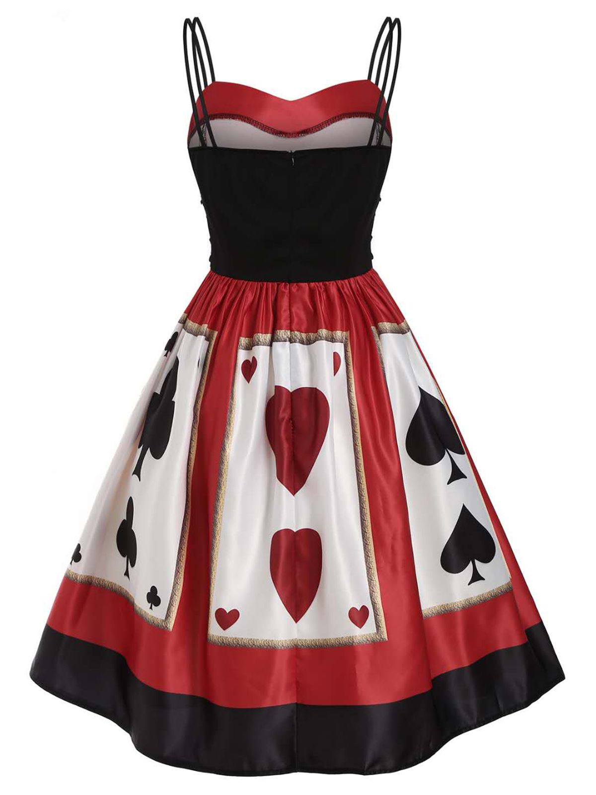 nvxiot Red 1950s Strap Poker Costume Dress