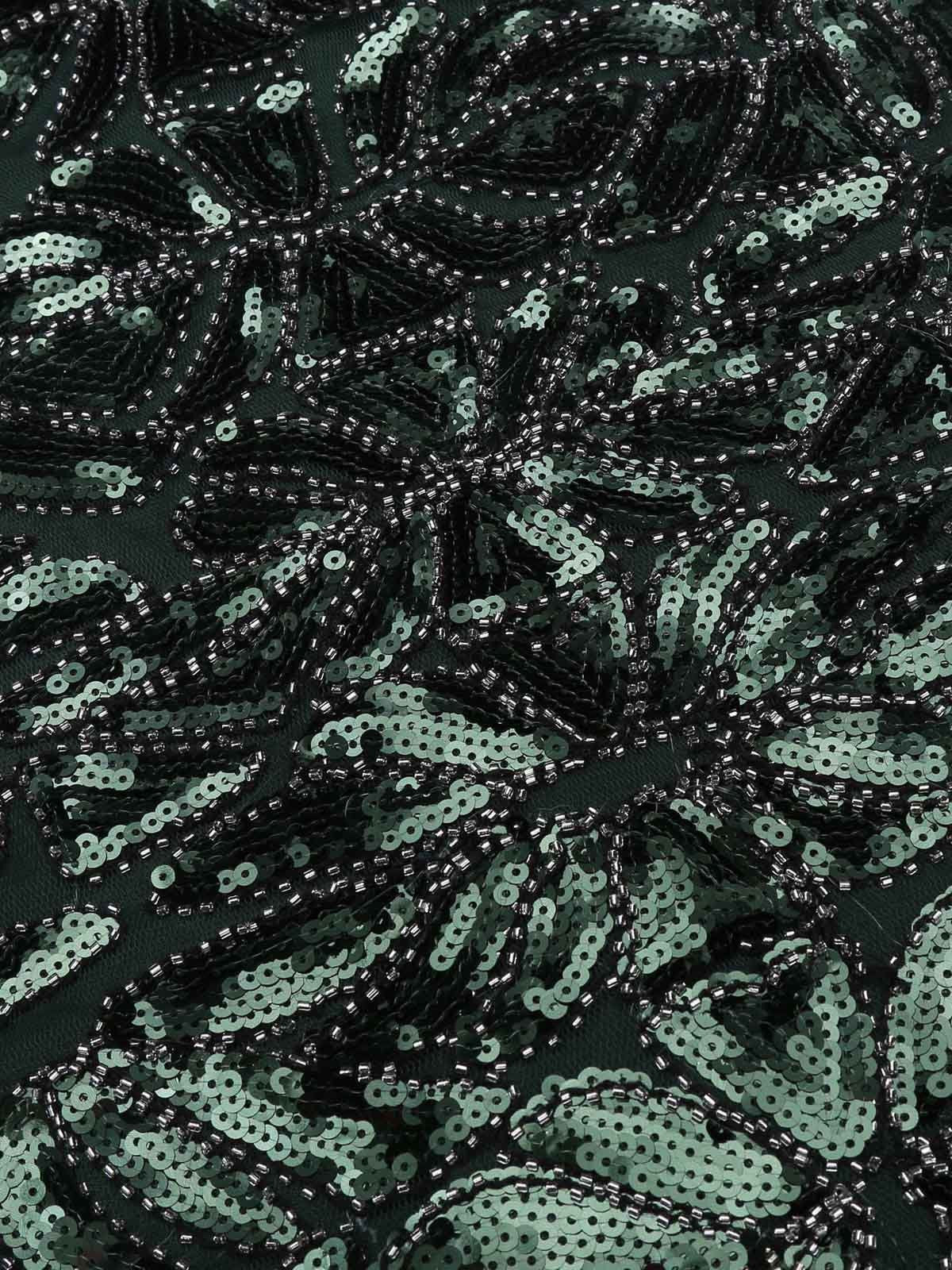 nvxiot [US Warehouse] Green 1920s Sequin Maxi Flapper Dress