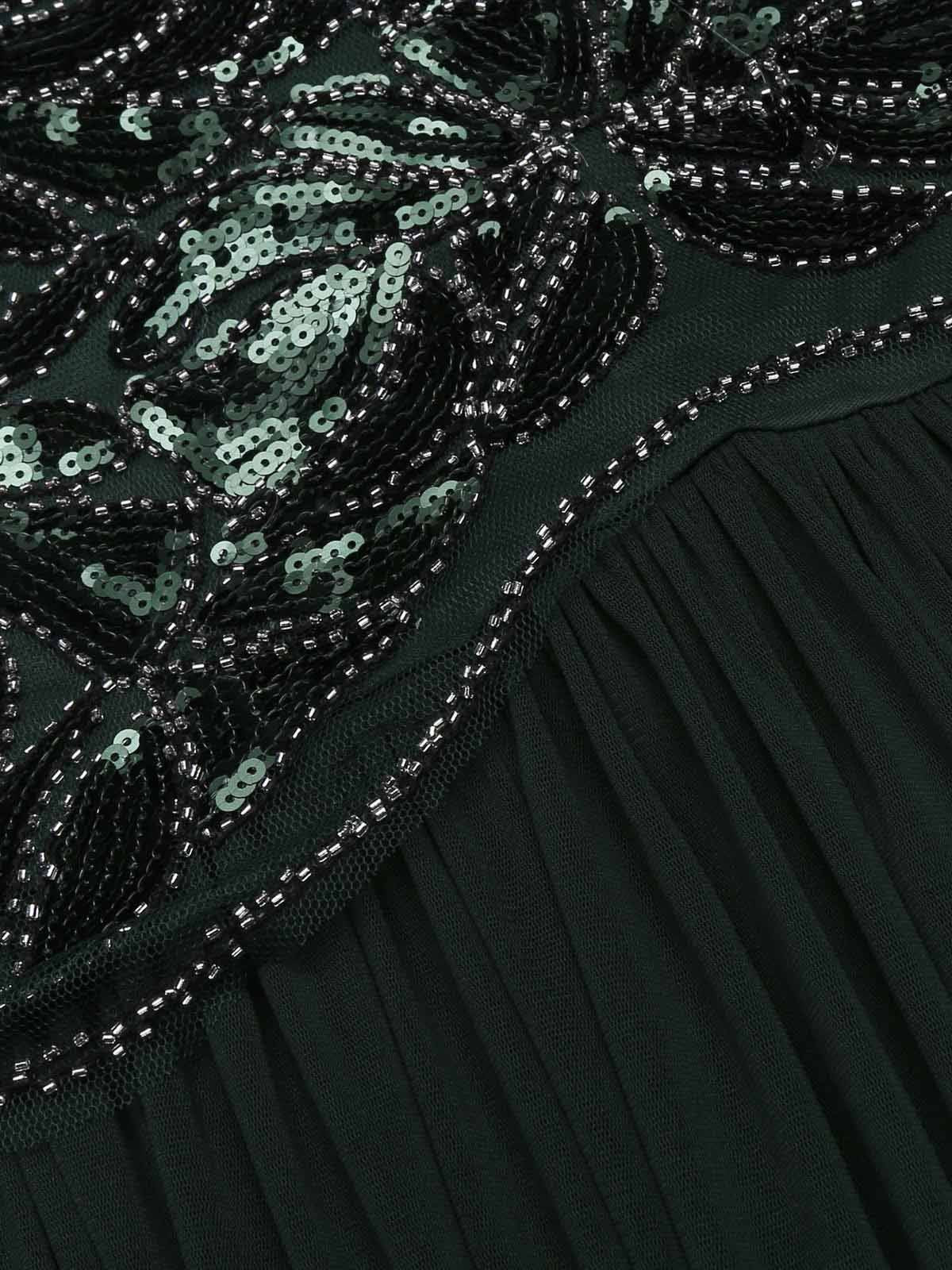 nvxiot [US Warehouse] Green 1920s Sequin Maxi Flapper Dress