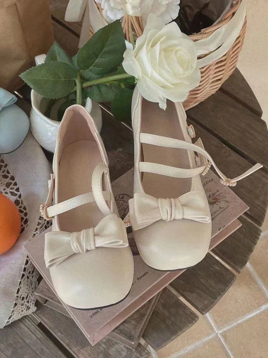 MQTIME  -  Japanese Lolita Kawaii Sandals Women College Style Bow Design Sweet Mary Janes Shoes Female Pure Color Casual Shoes Autumn 2024