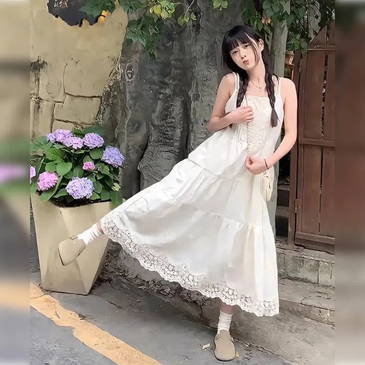 nvxiot  -  French Tea Break Countryside Style Dresses Early Spring Dresses Set 2024 New High end Long Skirt Small and Popular Design