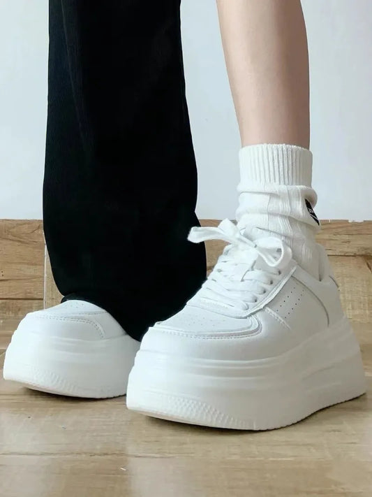 nvxiot White Sports Shoes Korean Women Platform Sneakers Casual Harajuku Tennis Female Vintage Vulcanize Designer Footwear