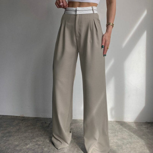 nvxiot Wide-leg Cargo Pants Women Streetwear 2023 Traf Y2k Stripe Harajuku High Waist Suit Pants Casual Loose Womens Trousers Clothing