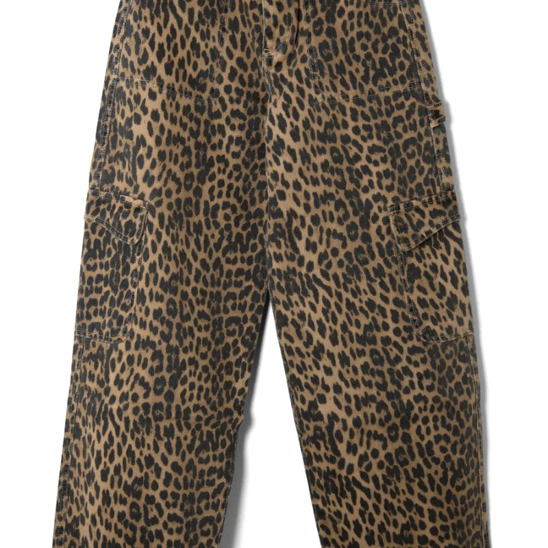 MQTIME  -  Fashion Leopard Printed Long Pants Women 2024 Spring Summer Slim Pocket High-waist Casual Straight-pants Female Commuter Clothes