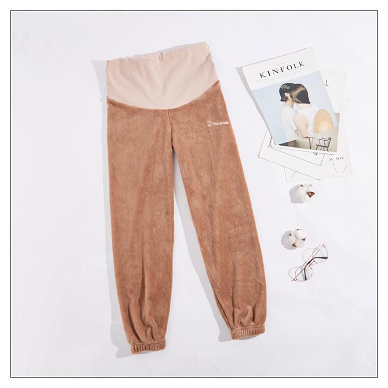 Winter Warm Maternity Pants Flannel Pregnancy Leggings Solid Color Pants Elastic Pregnant Women Trousers Pregnancy Clothes