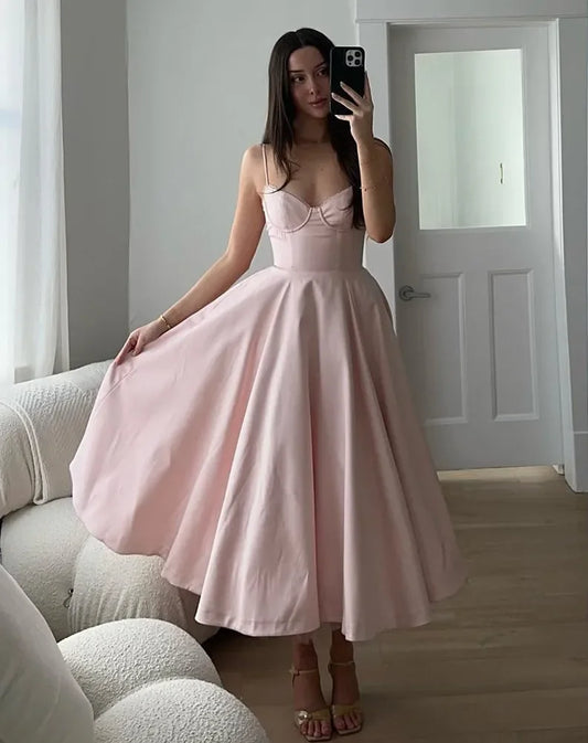 nvxiot  - Holiday Dress 2024 Summer Spaghetti Strap Prom Gown Womens Dresses Solid Color Casual Long Dress Fashion Party Evening Outfits