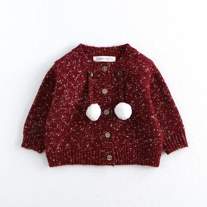 MQTIME  -  New Year Fashion Knitwear Children's Sweater 0-5Y Boys Loose Cardigans Coat Autumn Winter Girls Knitted Retro Outwear