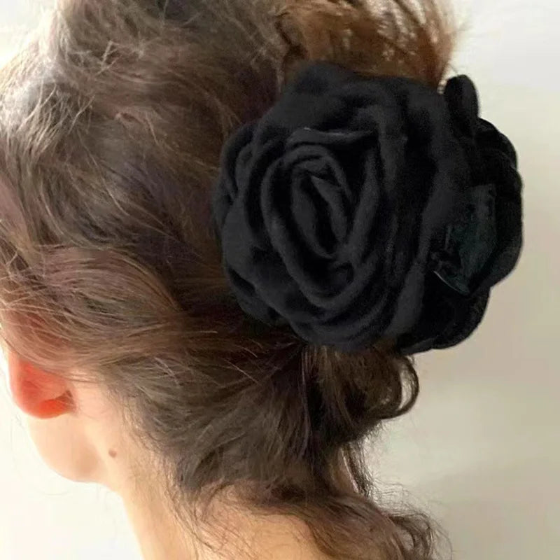 nvxiot Rose flower hair claw fashion women beach hair clips holiday hairpin Hair styling Barrettes Headwear Retro Hair Accessories