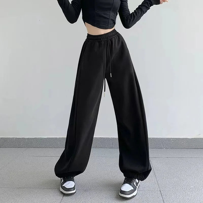 MQTIME  -   2024 Khaki Baggy Sweatpants Women Outfit Sports Pants Oversized High Waist Loose Beige Pants Wide Leg Sweatpants Female Trousers