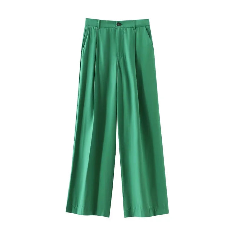 MQTIME  -   Women's 2024 Summer New Casual Commuting Versatile Solid Color High Waist Drape Pleated Trousers 5427/420