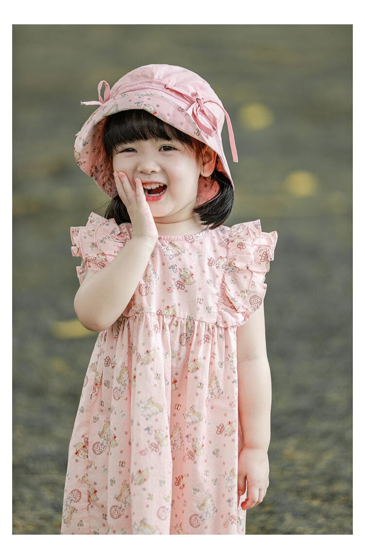 Summer Baby Girls Princess Dress Children Clothes Cotton Short Sleeve Blouse Top+Pants Suits  Kids Party pastoral Floral skirt