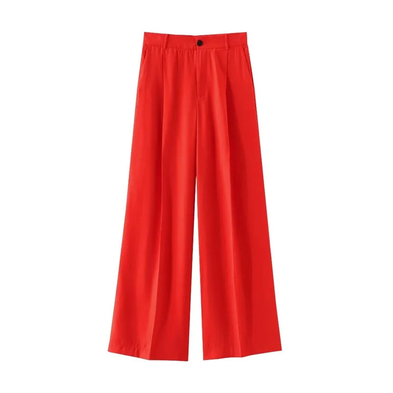 MQTIME  -   Women's 2024 Summer New Casual Commuting Versatile Solid Color High Waist Drape Pleated Trousers 5427/420