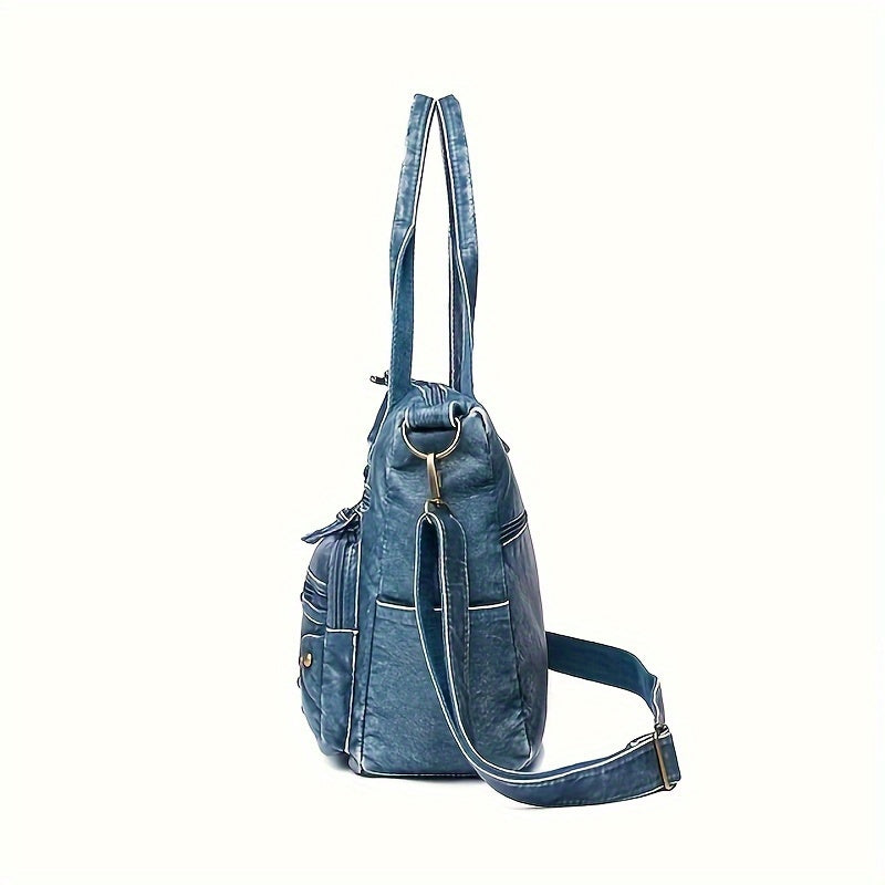 Women's Crossbody Bag Shoulder Bag Crossbody Bag Shoulder Bag PU Leather Outdoor Daily Zipper Lightweight Durable Solid Color Blue