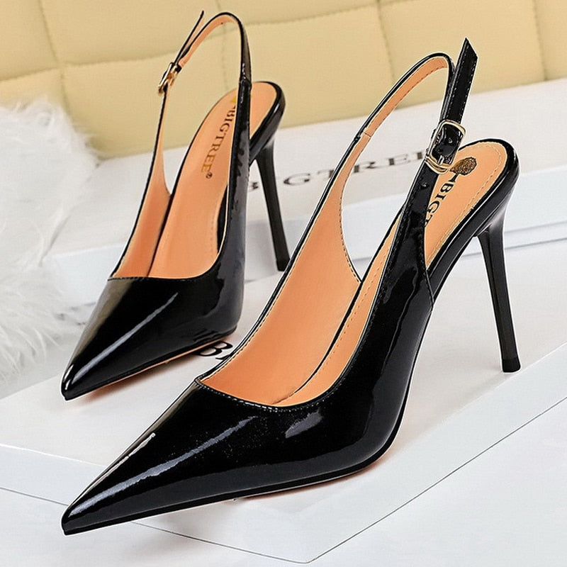 BIGTREE Shoes Patent Leather Woman Pumps Kitten Heels Occupation OL Office Shoes Classic Pumps Plus Size 35-43 Shoes Women Heels