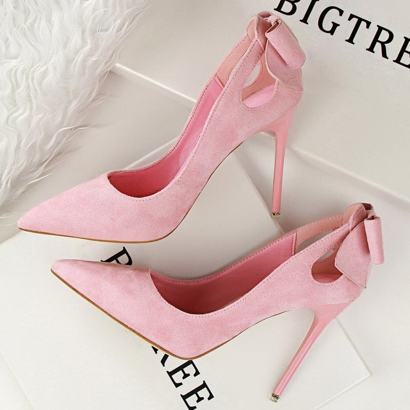 BIGTREE Shoes Patent Leather Women Heels Pointed Toe Woman Pumps Sexy High Heels 2022 Hot Bow-Knot Pumps Women Stiletto Ladies