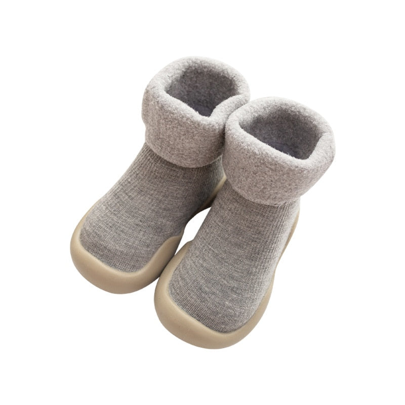 Embroidery Winter Kids Warm Snow Shoes Socks Infant Boys Brushed Thick Sock Shoes Baby Girls Booties Soft Soles Toddler Shoes