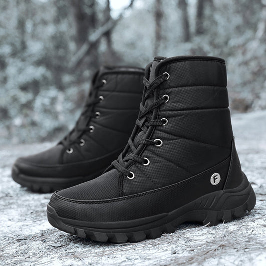 New Outdoor Men Boots Winter Snow Boots For Men Shoes Thick Plush Waterproof Slip-Resistant Keep Warm Winter Shoes Large Size 46