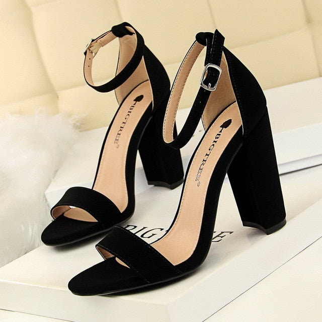 2022 Sexy High Heels New Women Pumps Comfort Women Shoes Block Heels Ladies Shoes Buckle Women Heels Female Shoes Women Sandals