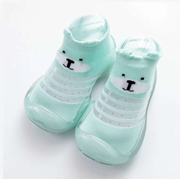 Summer Spring Leopard Soft Bottom Non-Slip Floor Socks Solid Color Toddler Girl Boy Shoes With Transparent Rubber Soles Kid Baby