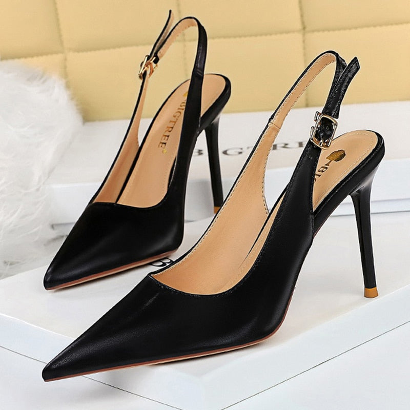 BIGTREE Shoes New Pointed Toe Woman Pumps Hollow Out High Heels Women Sandals Fashion Office Shoes Stiletto Heeled Shoes 2021