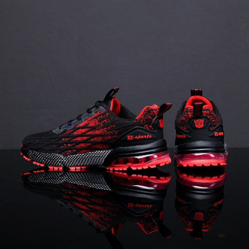 Fashion Men's Breathable Running Shoes High Quality Air Sole Cushioning Sneakers Outdoor Wear-resistant Reflective Jogging Shoes