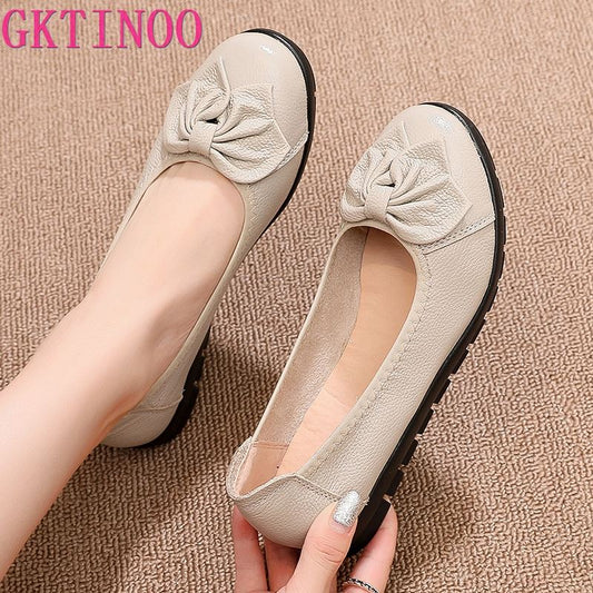 GKTINOO Plus Size(34-43)Loafers Comfortable Women Genuine Leather Flat Shoes Woman Casual Nurse Work Shoes Women Flats 6 colors