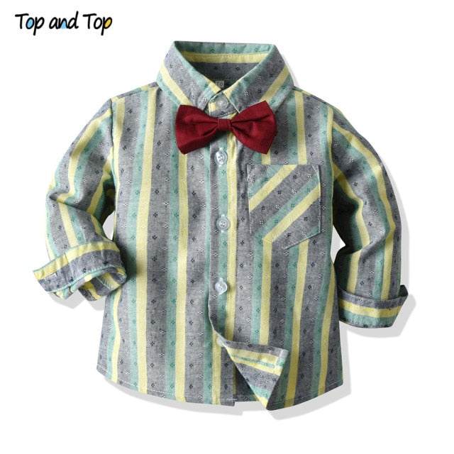 Top and Top Toddler Baby Boys Gentleman Clothes Sets Long Sleeve Romper+Suspenders Pants 2Pcs Wedding Party Casual Outfits