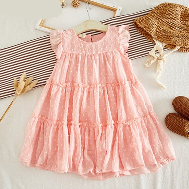 nvxiot Summer Girl Dresses Soild Dresses Princess Girls Clothes Party Children Clothing Toddler Baby Kids Dresses