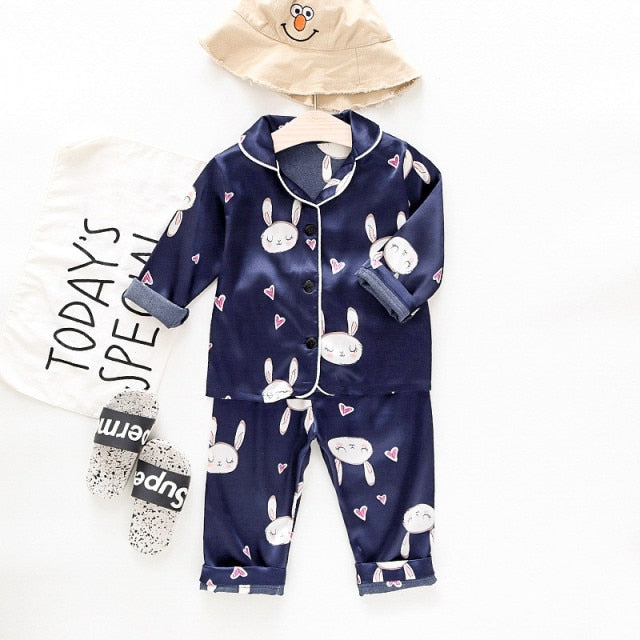 Children's Pajamas Set Baby Boy Girl Clothes Summer Sleepwear Set Kids Cartoon Printed Tops+Shorts Toddler Clothing Sets