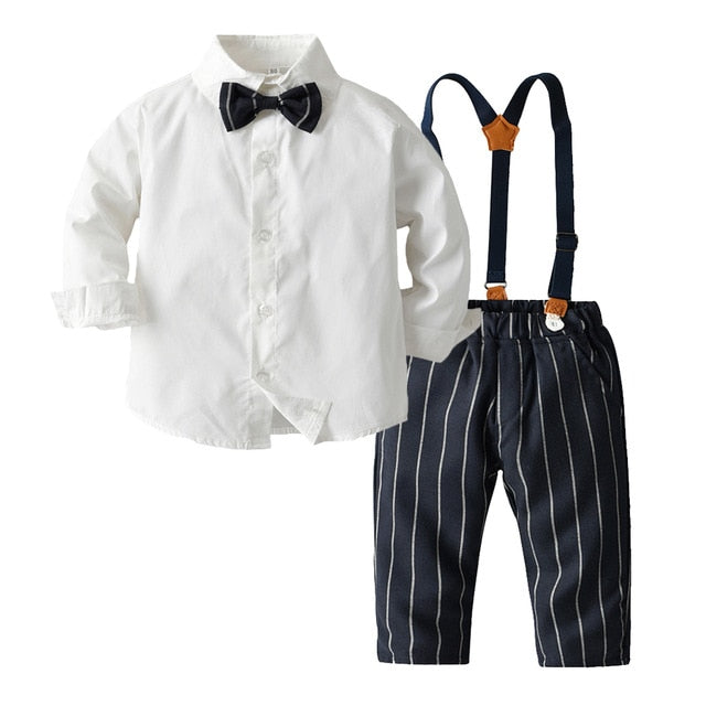 Top and Top Toddler Baby Boys Gentleman Clothes Sets Long Sleeve Romper+Suspenders Pants 2Pcs Wedding Party Casual Outfits