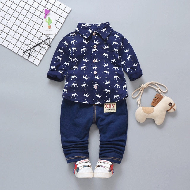 nvxiot New Spring Autumn Boys Clothing Sets Kids Sports Suit Children Tracksuit Boys T-shirt Pant Baby Cartoon Casual Clothes