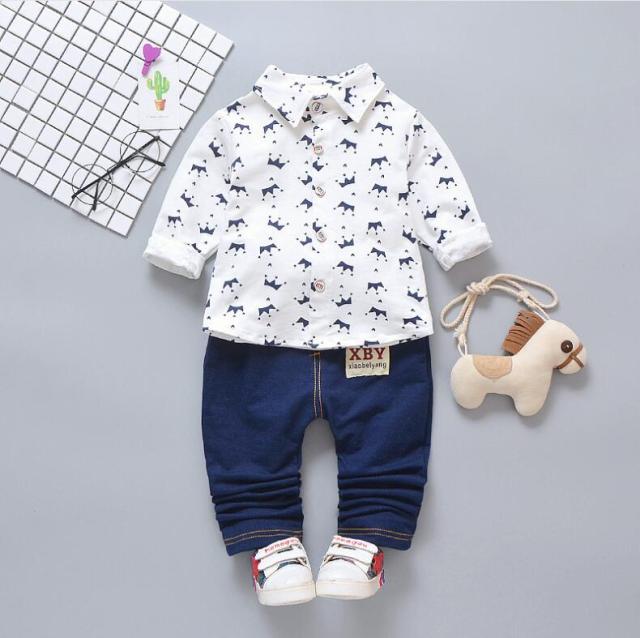 nvxiot New Spring Autumn Boys Clothing Sets Kids Sports Suit Children Tracksuit Boys T-shirt Pant Baby Cartoon Casual Clothes