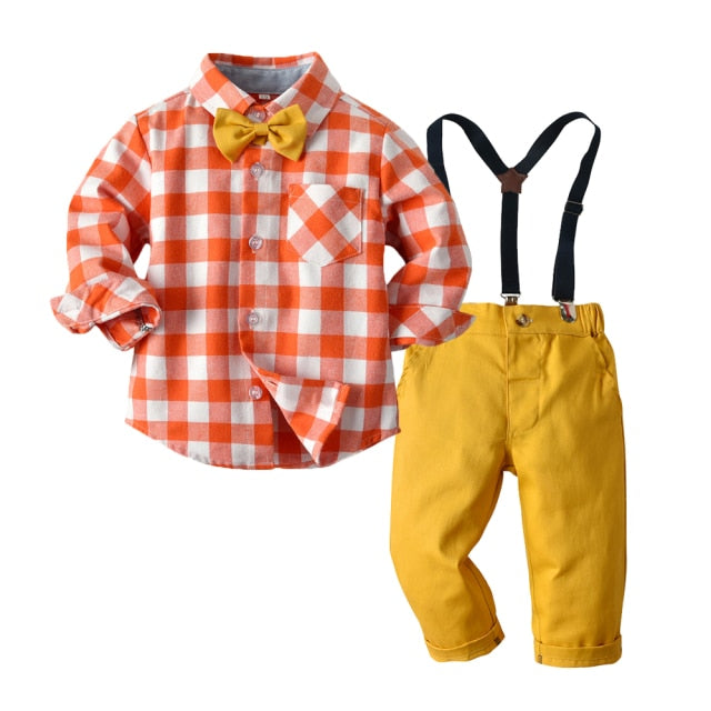 Top and Top Toddler Baby Boys Gentleman Clothes Sets Long Sleeve Romper+Suspenders Pants 2Pcs Wedding Party Casual Outfits