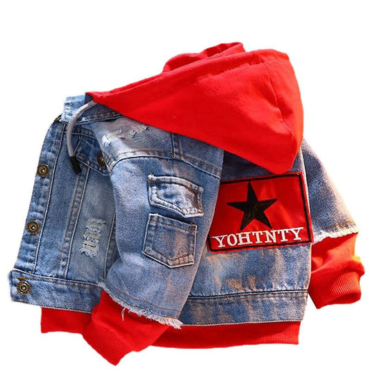 nvxiot Children Clothing Denim Jacket for Boys Kids Autumn Long Sleeve jeans Baby Coat for Girls Patchwork Hoodies Sport  Outerwear