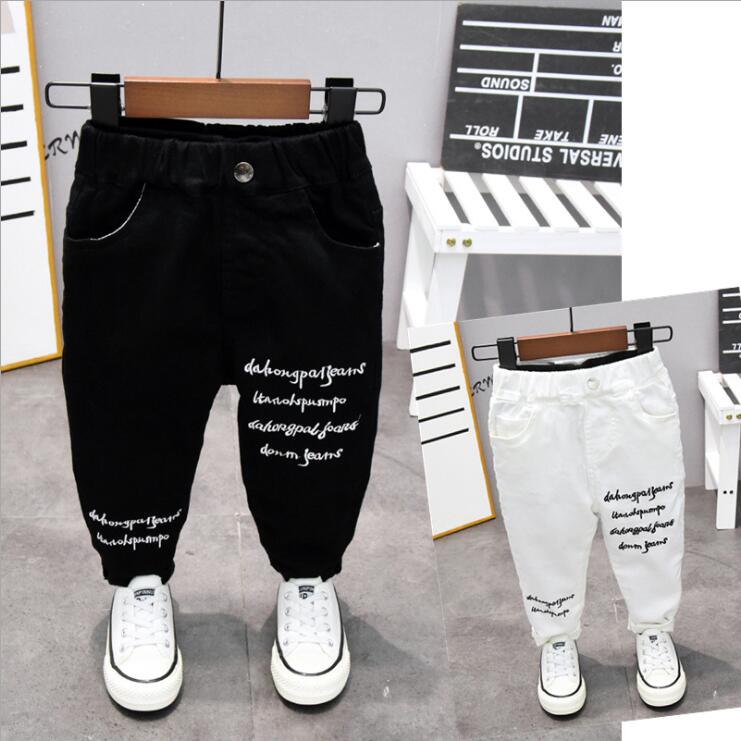 nvxiot Brand Kids Boys Jeans Pants Spring and Autumn Soft Children Baby Elastic Waist Cartoon Cotton Denim Pants for Boys Girls 2-6year