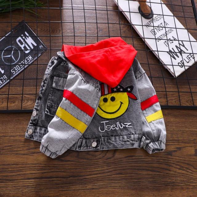 nvxiot Spring Autumn Jacket Boys Girls Kids hooded Outerwear face Windbreaker Denim Jeans Coats Baby Children Clothing