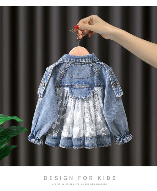 nvxiot Spring/Autumn Girls' Denim Jacket Coat New Korean Children's Clothing Clothes Infant Girls Baby Tops