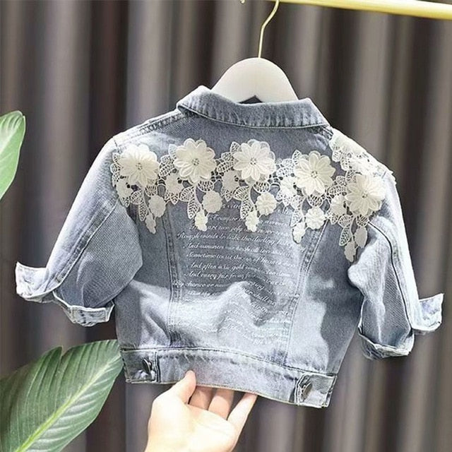 nvxiot Spring/Autumn Girls' Denim Jacket Coat New Korean Children's Clothing Clothes Infant Girls Baby Tops