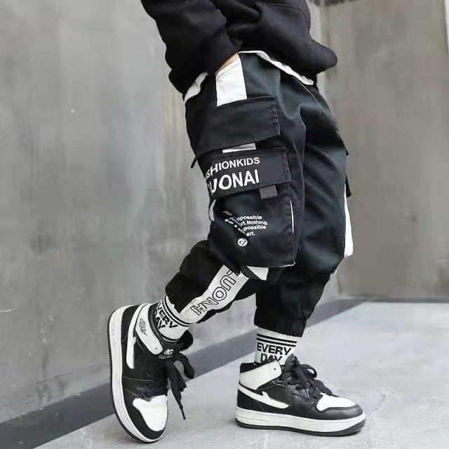 nvxiot teenage boys pants 3-10 years old cotton Korean casual loose pants children spring and autumn trousers  large pockets