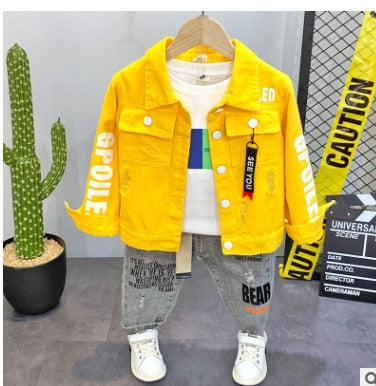 nvxiot Spring Autumn Children Boys Clothing Sets 3pcs Jacket Coat+ Shirt+pants Toddler Baby Kids Hooded Clothes Suits 2 3 8 Years Old