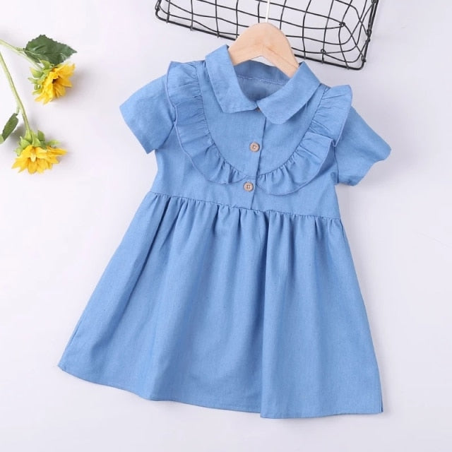 nvxiot Summer Girl Dresses Soild Dresses Princess Girls Clothes Party Children Clothing Toddler Baby Kids Dresses