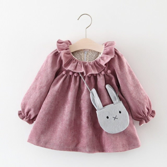 Melario Newborn Baby Girl Dress Spring Princess Dresses For Kids Dress Cartoon Baby Dress With Bag Infant Clothing Toddler Dress