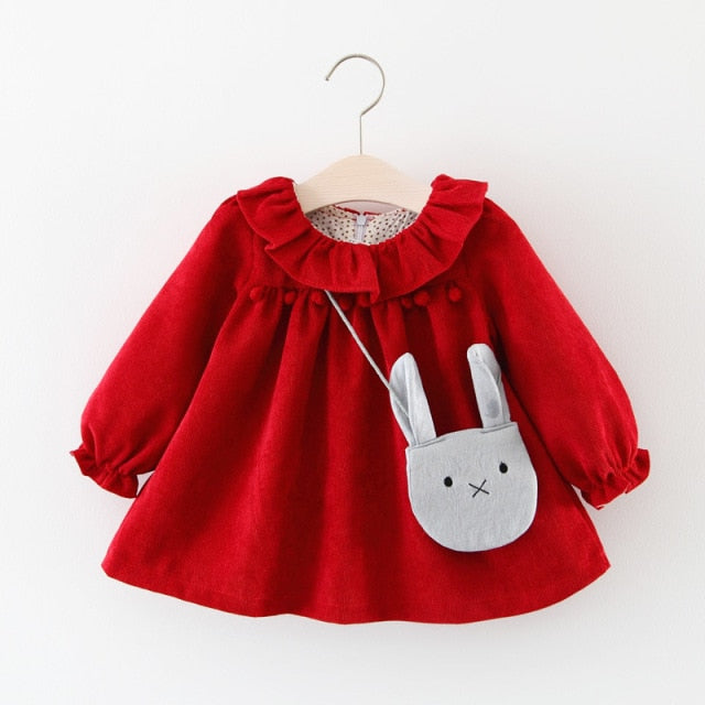 Melario Newborn Baby Girl Dress Spring Princess Dresses For Kids Dress Cartoon Baby Dress With Bag Infant Clothing Toddler Dress