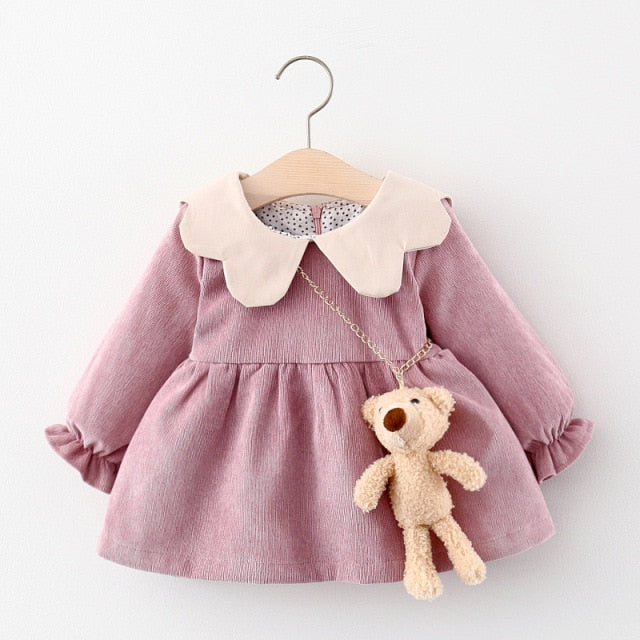 Melario Newborn Baby Girl Dress Spring Princess Dresses For Kids Dress Cartoon Baby Dress With Bag Infant Clothing Toddler Dress